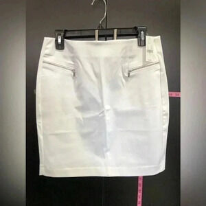 7th Ave NY & Co. Pencil skirt,zipper front embellished, zip back,cotton stretch
